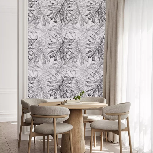 Tapete Skizze von exotischen Palmblättern