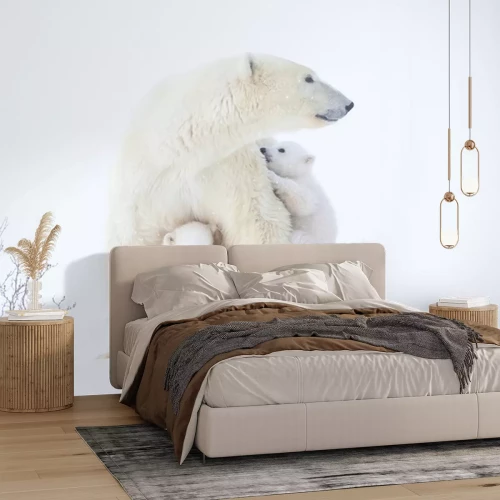 Fototapete Eisbär mit Jungen