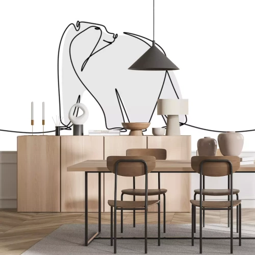 Fototapete Bärenillustration im Line-Art-Stil