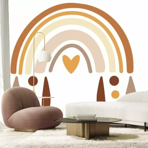 Sticker Boho Regenbogen in Brauntönen