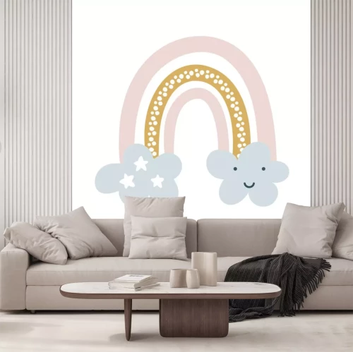 Sticker Charmanter Regenbogen im skandinavischen Stil