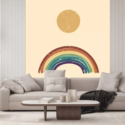 Sticker Sonne und Regenbogen im skandinavischen Stil