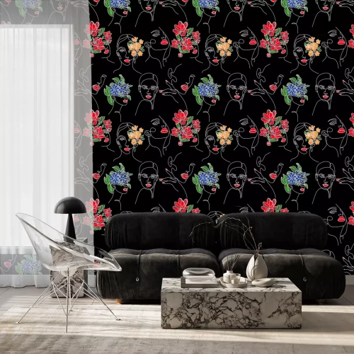 Tapete Moderne Glam-Frauengesichter