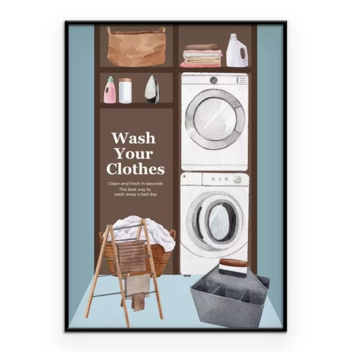 Poster Muster mit Konzept für den Waschtag