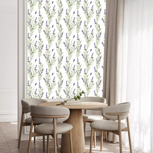 Tapete Lavendelzweige auf weißem Hintergrund