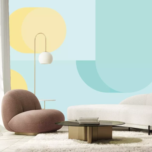 Fototapete Farbblöcke in Minze und Marine