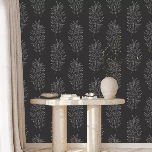 Tapete Botanische Strichzeichnungen