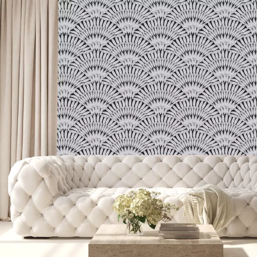 Tapete Federn auf schwarzem Hintergrund