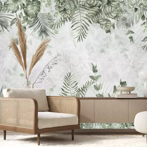 Fototapete Girlanden aus Dschungelpflanzen