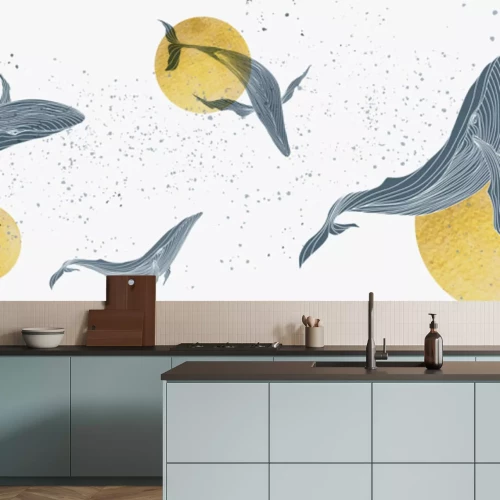 Sticker Wale in einem Unterwassertanz
