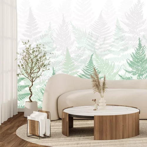 Fototapete Wald von Farnen in Grün