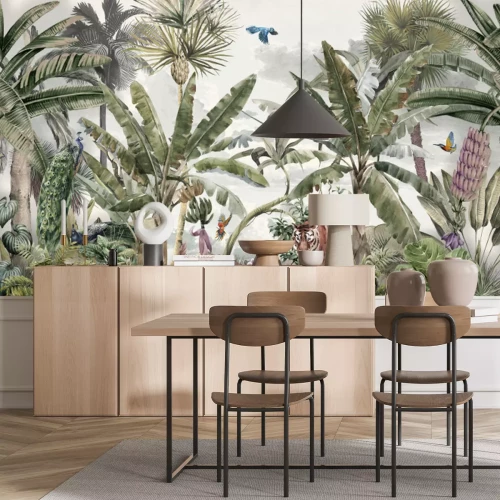 Fototapete Tiere und Vögel im tropischen Dschungel