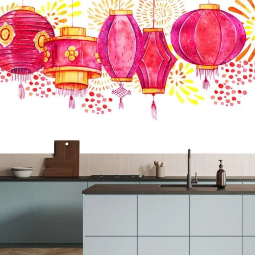 Sticker Rote Papierlaternen