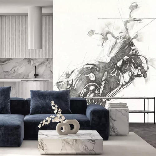 Sticker Motor cycle llustration color isolated art vintage retro