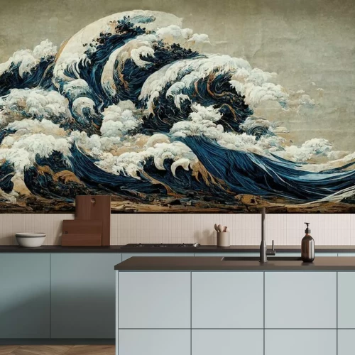 Sticker Künstlerische Meereswelle