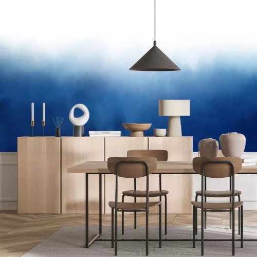 Fototapete Blauer und weißer Aquarell-Ombre-Hintergrund