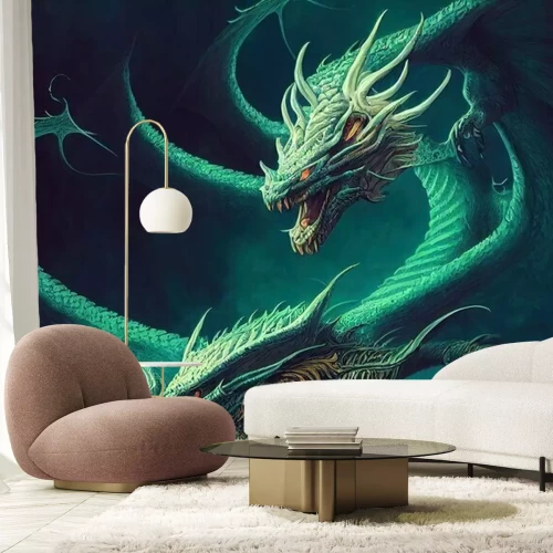 Fototapete Der majestätische grüne Drache