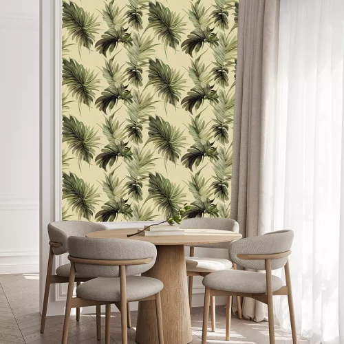 Tapete Palmblätter im Wind