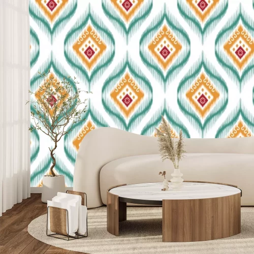 Sticker Aztekisches Ornament mit grünen Details