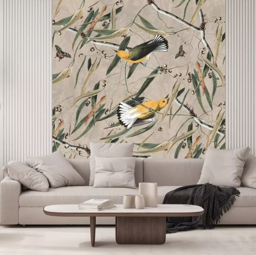 Sticker Zwei Vögel im Dickicht