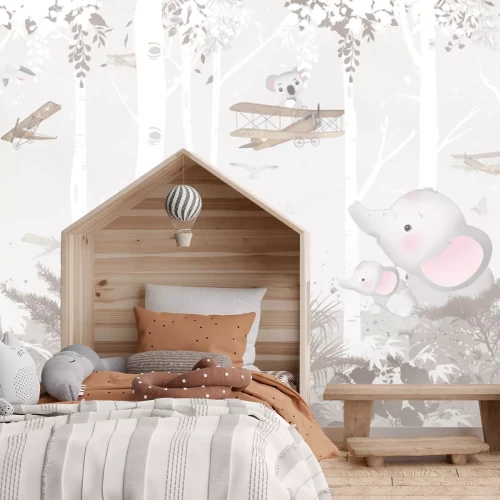 Fototapete Märchenhafte Tiere zwischen Bäumen