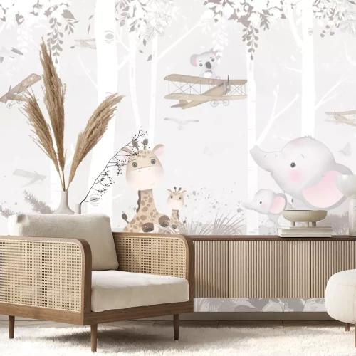 Fototapete Märchenhafte Tiere zwischen Bäumen