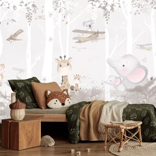 Fototapete Märchenhafte Tiere zwischen Bäumen