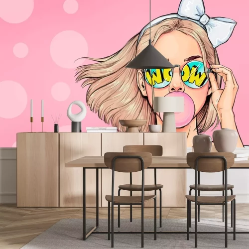 Sticker Ein M?dchen mit einem Schal im Haar