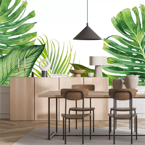 Sticker Große Blätter tropischer Pflanzen