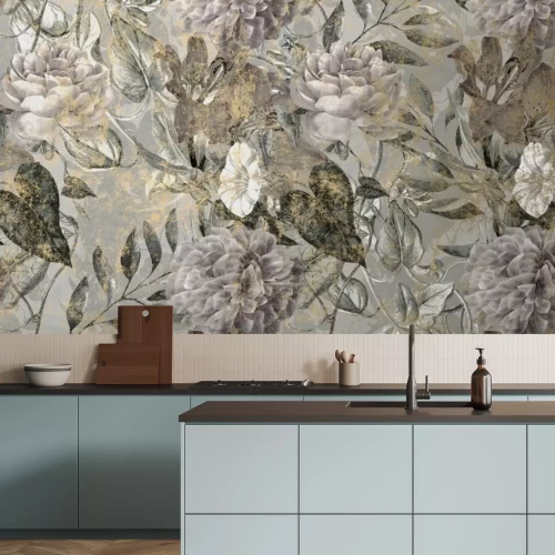 Fototapete Eleganter Blumenaufkleber