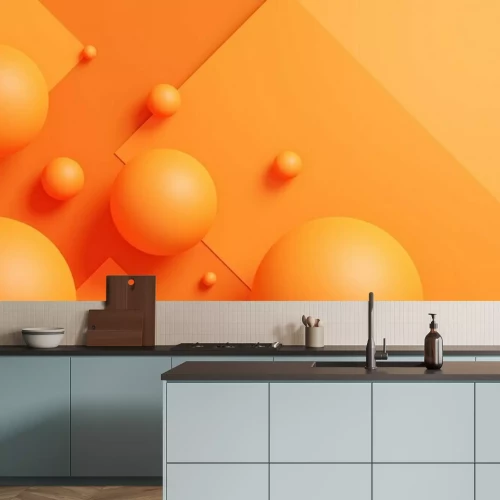 Fototapete Orangefarbener 3D-Hintergrund