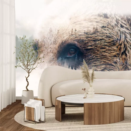 Fototapete Wilde Augen Bär abstraktes Porträt