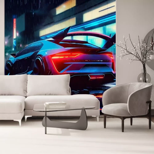 Fototapete Sportwagen mit roten Lichtern