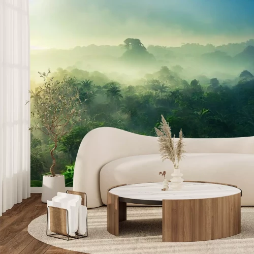 Fototapete Tropischer Wald bei Sonnenaufgang