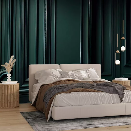 Fototapete Dunkelgrüner Stuck