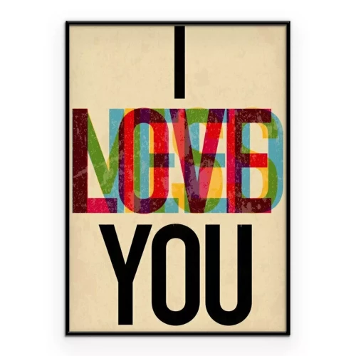 Poster Eine Inschrift mit einer Liebesbotschaft