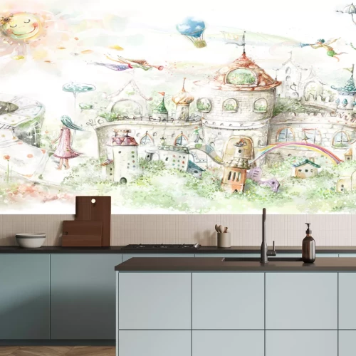 Fototapete Schloss in einer magischen Stadt