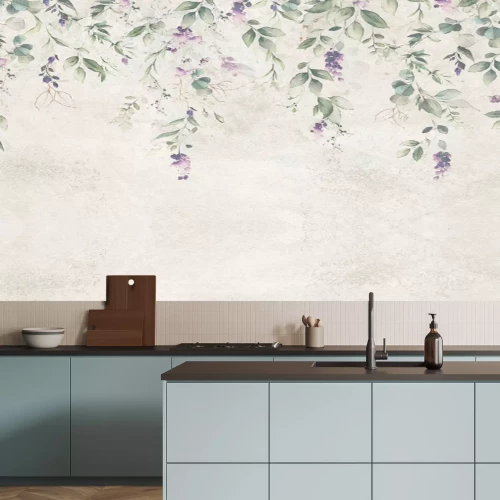 Fototapete Aquarellkompositionen mit Lavendelblüten