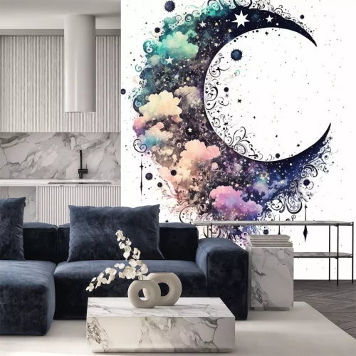 Sticker Halbmond mit Ornament