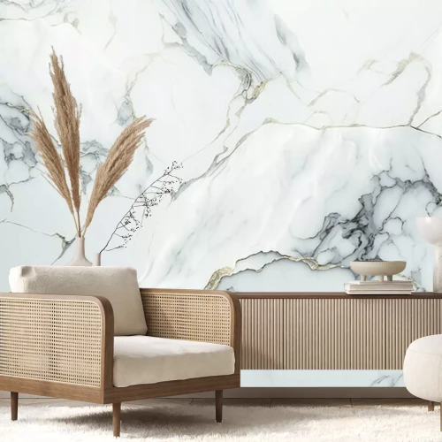 Fototapete Eleganter weißer Marmor mit Adern