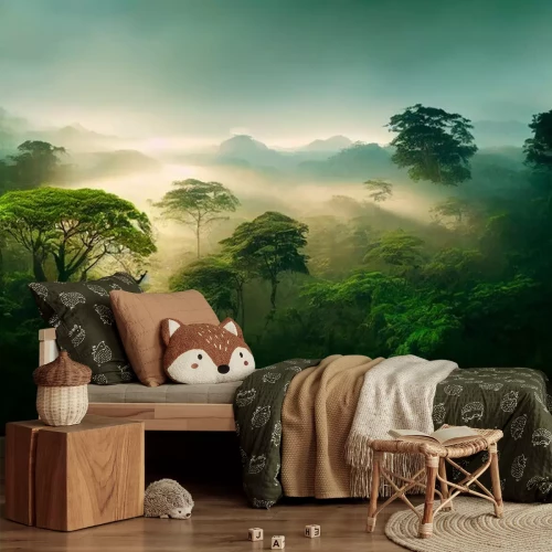 Fototapete Grüner Regenwald am Morgen