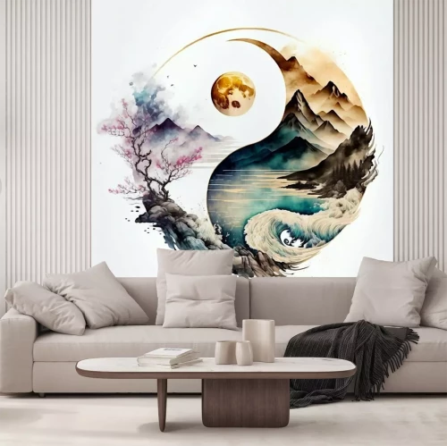 Sticker Yin-Yang-Landschaft