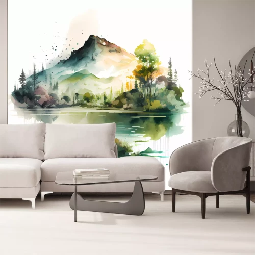 Sticker Friedliche grüne Landschaft