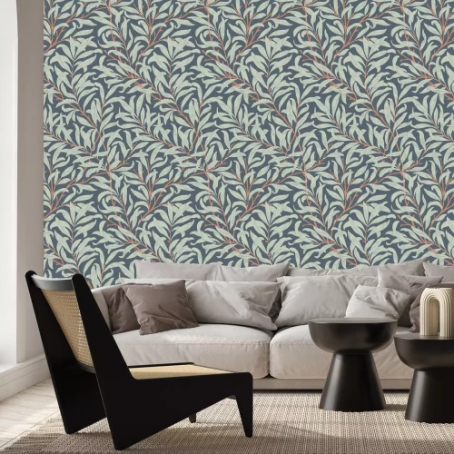 Fototapete Zweige und Blätter auf dunklem Hintergrund