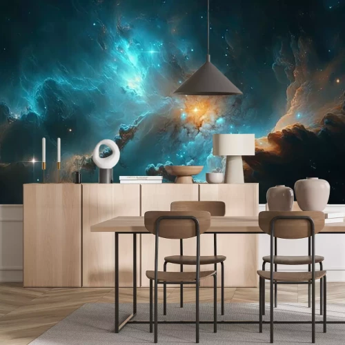 Fototapete Colorful space galaxy cloud nebula. Stary night cosmos. Universe science astronomy. Supernova background wallpaper