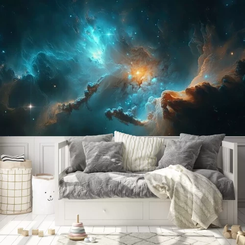 Fototapete Colorful space galaxy cloud nebula. Stary night cosmos. Universe science astronomy. Supernova background wallpaper