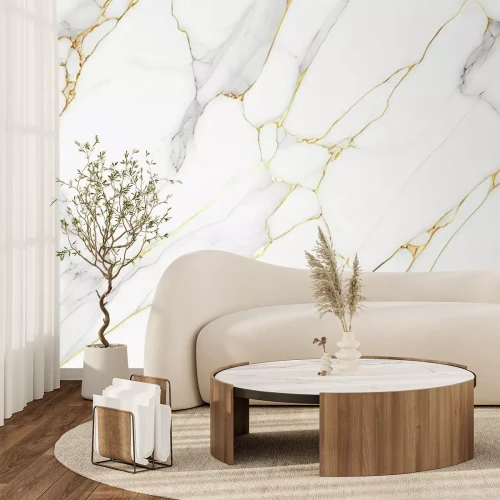 Fototapete Natural white ,gold, gray marble texture pattern,marble wallpaper background mable tile.