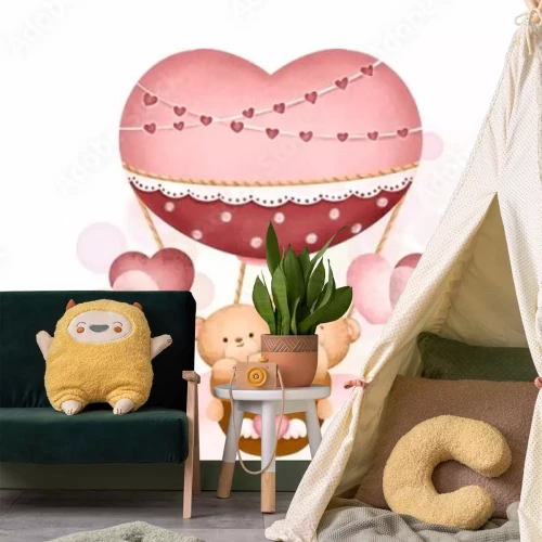 Sticker Ballonflug zwei Bären