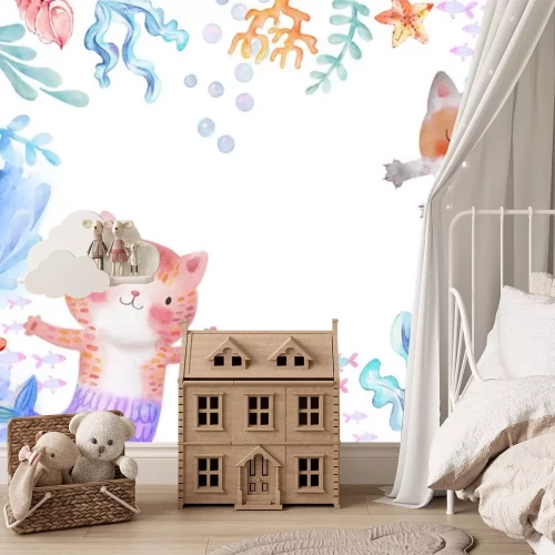 Sticker Katzen-Meerjungfrauen