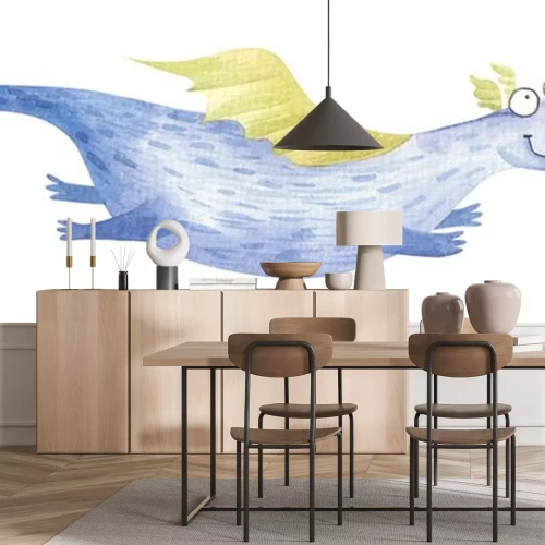 Sticker Kleiner blauer Drache